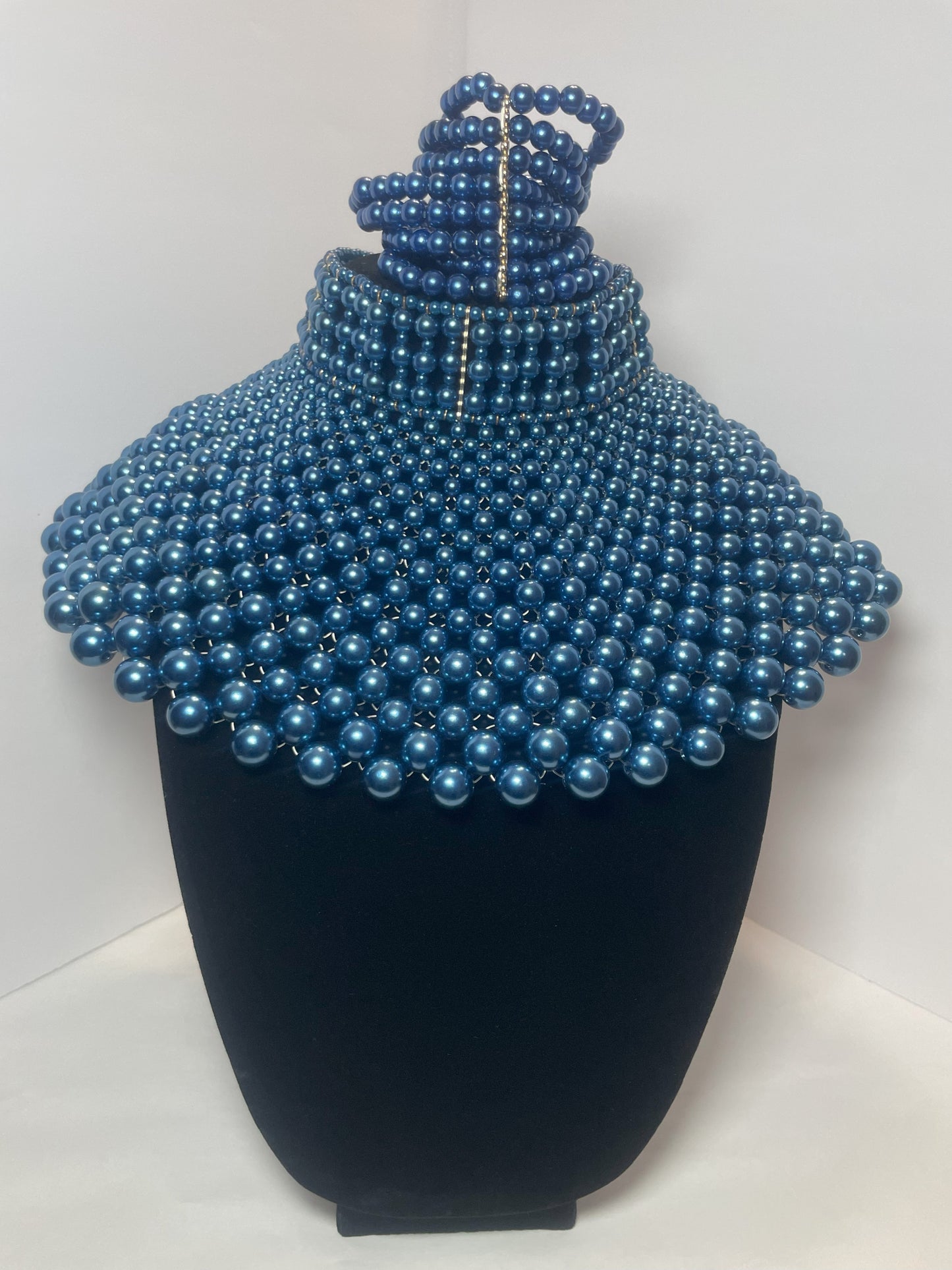 Royal Blue Elegance Statement Collar Necklace
