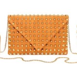 Studded Camel Envelope Clutch