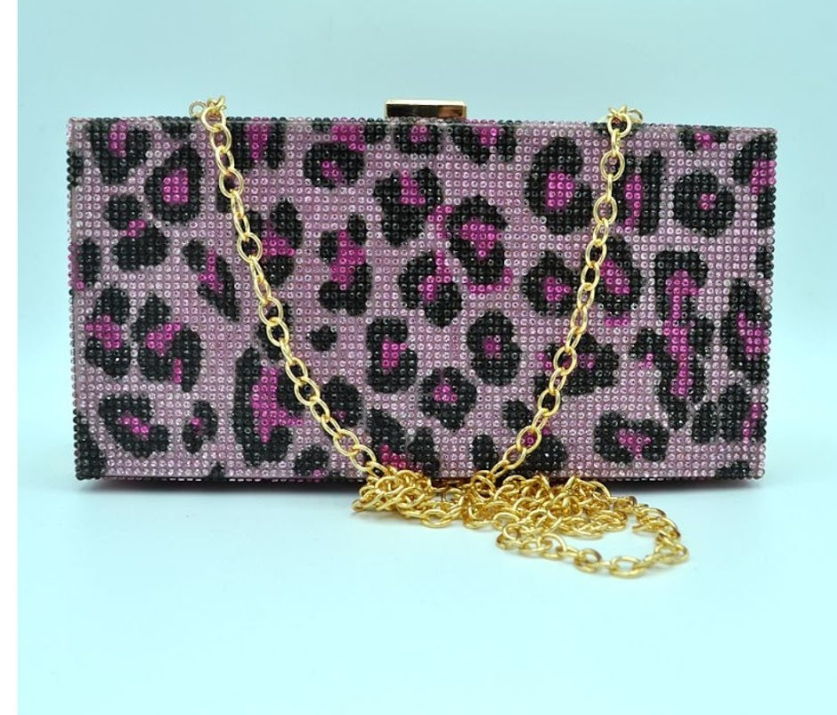 Leopard Bling Clutch