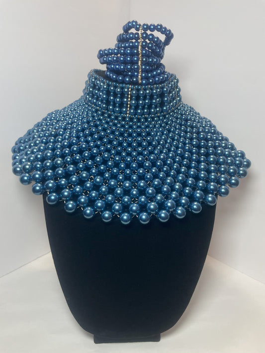Royal Blue Elegance Statement Collar Necklace