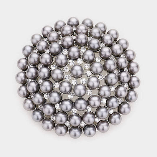 Pearl Round Bling Brooch